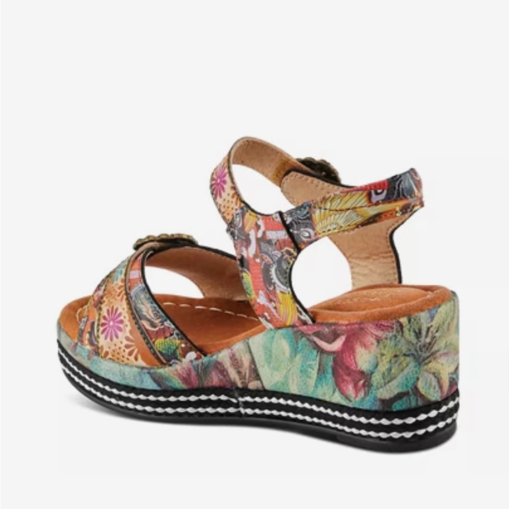 NEW Artiste Multicolor Floral Wedge Sandals 8.5